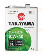 605047 TAKAYAMA МАСЛО МОТОРНОЕ ПОЛУСИНТЕТИЧЕСКОЕ MOTOR OIL SL 10W-40 (4л)