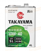 605068 TAKAYAMA МАСЛО МОТОРНОЕ ПОЛУСИНТЕТИЧЕСКОЕ MOTOR OIL SL 10W-40 (4л)