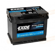 EK600 EXIDE 60 Micro-Hybrid AGM обратная полярность